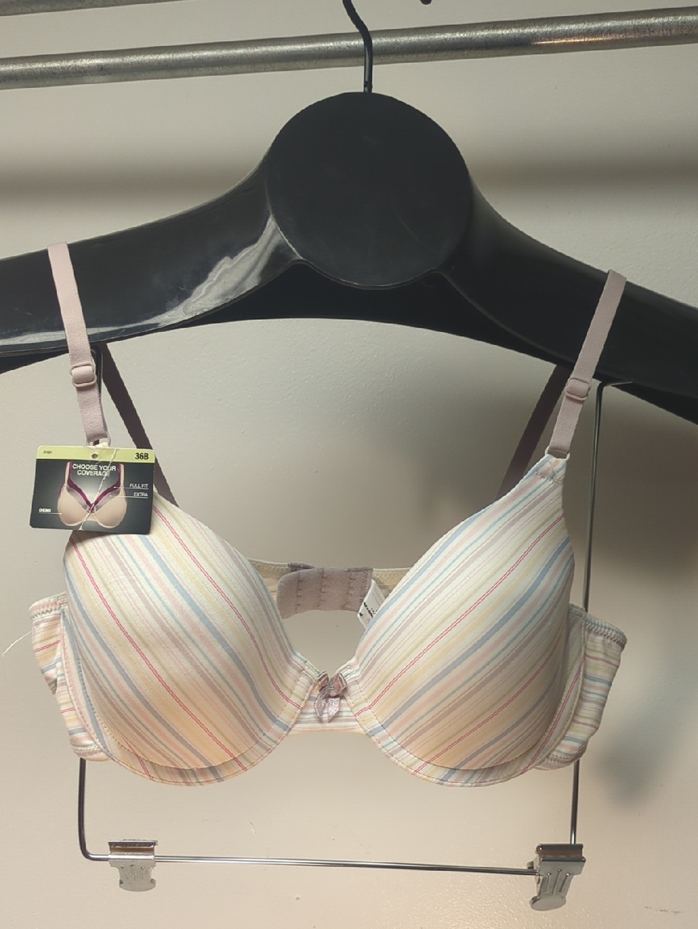 36B Maidenform Everyday Striped Demi T-Shirt Bra - Light Pastel 7959 New